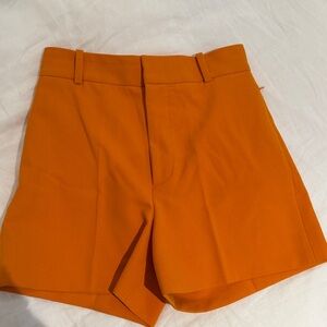 Frame High Waist Orange Shorts